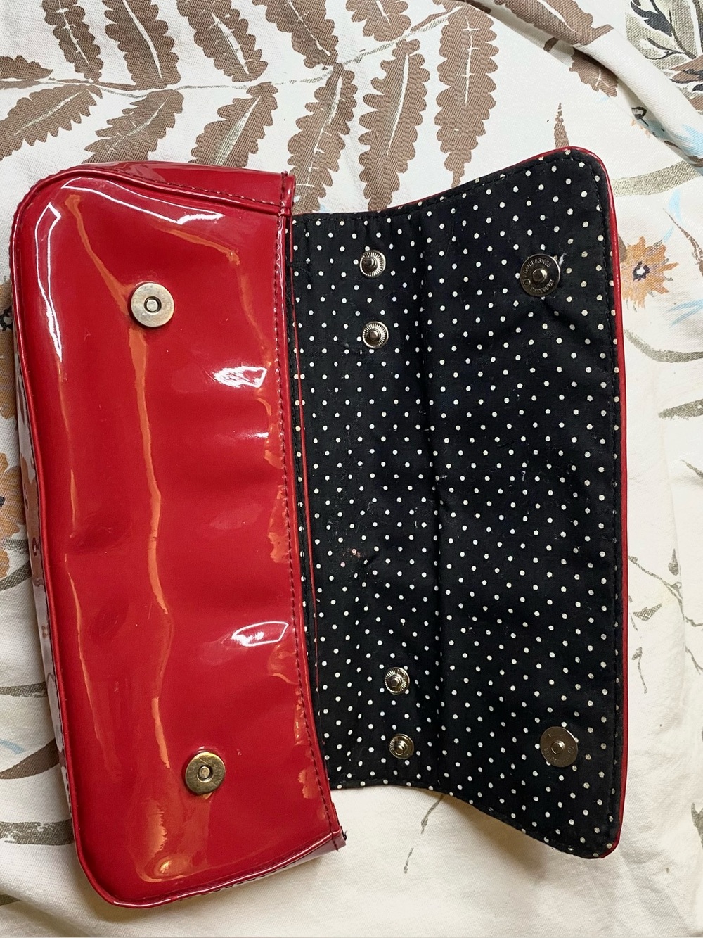 Vintage Y2K Spring red pleather shoulder/ clutch bag with polka dots❤️ - Picture 6 of 15